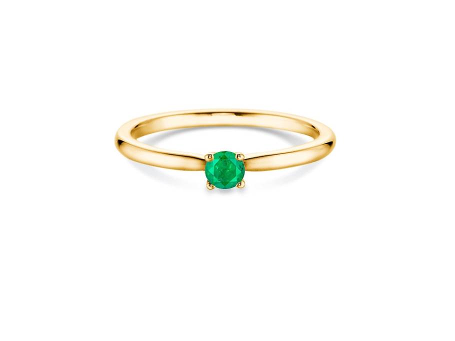 Damenring 4er Krappe Gelbgold Smaragd 3,5mm