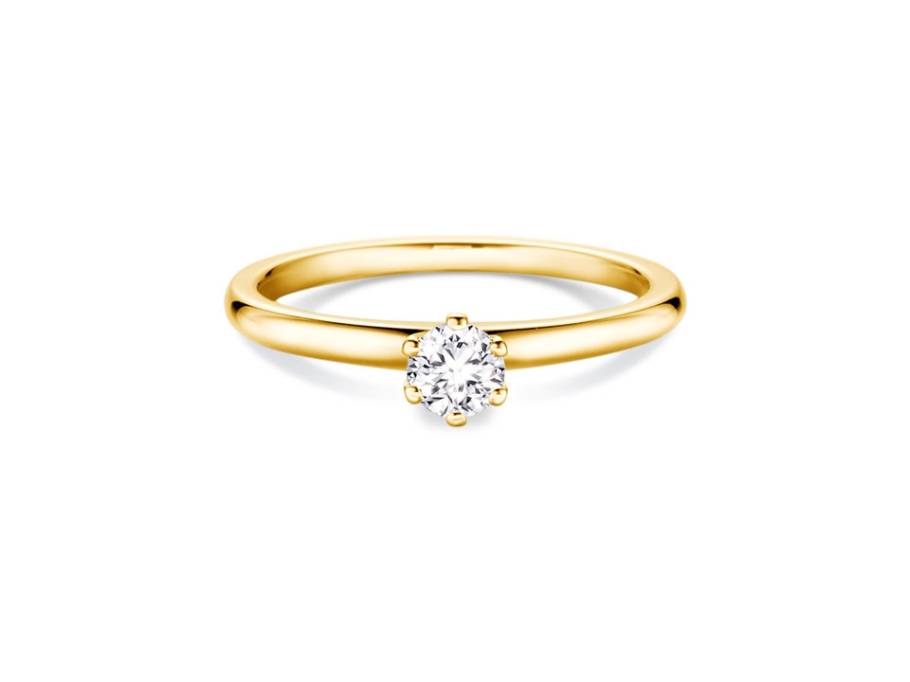  Verlobungsring 6er Krappe Gelbgold 0,25ct 585/- Gold