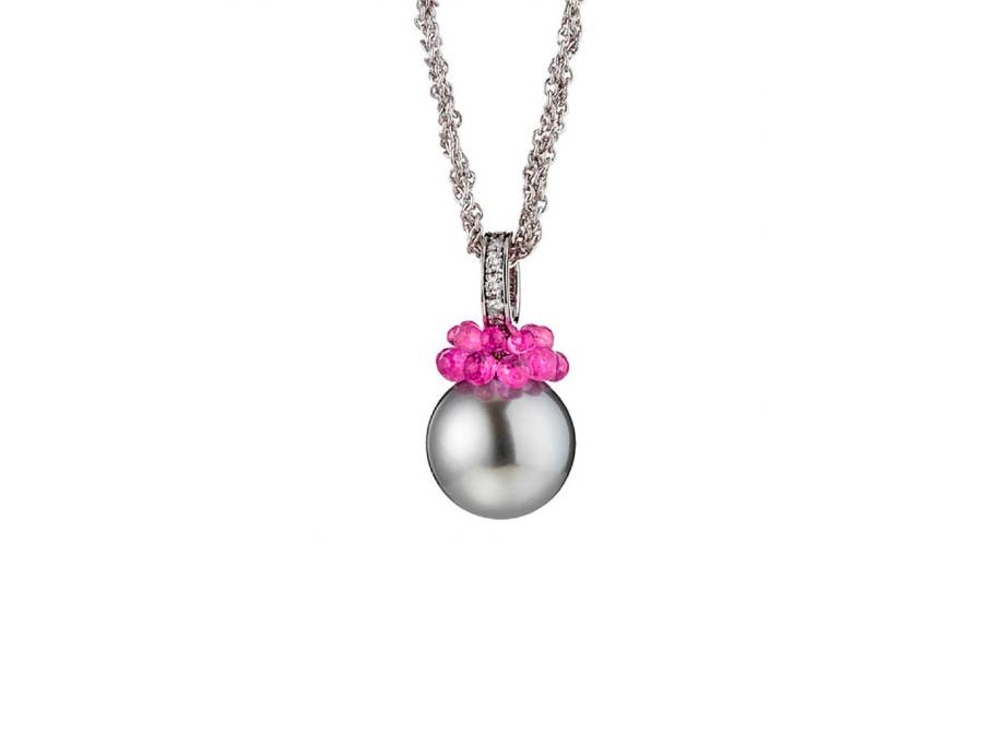 Rendezvous Collier Silber mit Tahitiperle und Brillanten 
