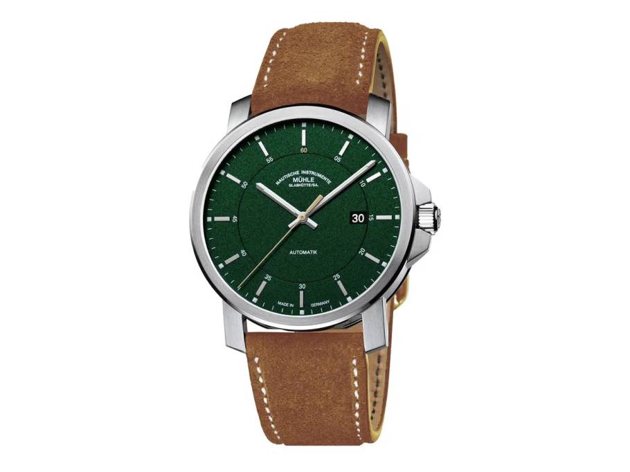 29er Casual Edition 30 Jahre Deutsche Einheit Automatik Edelstahl 42,4mm grünes Zifferblatt braunes Lederband