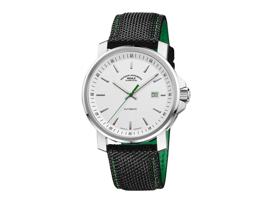 29er Big Edition Sachsen Automatik Edelstahl 42,4mm weißes Zifferblatt schwarzes Canvasband