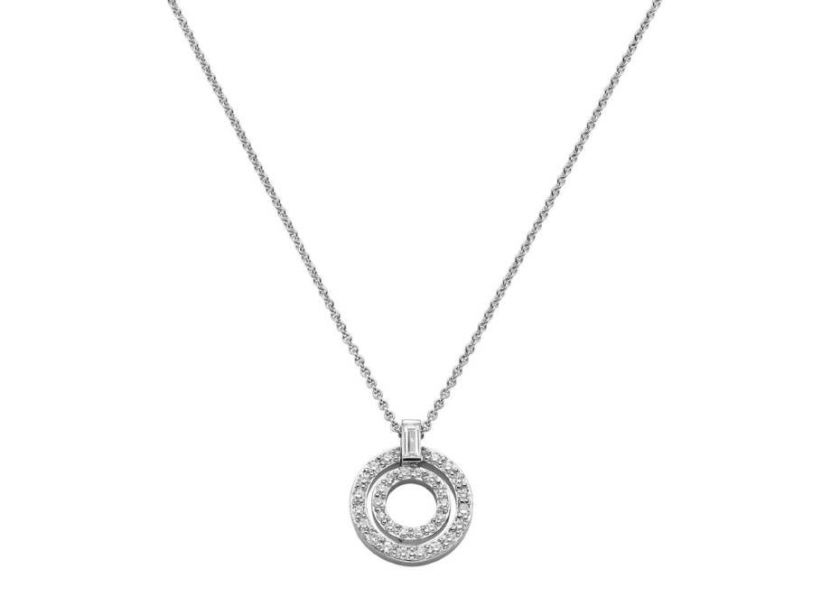 Panta Rhei Collier Weißgold mit Brillanten 0,34ct und Diamant Baguette 0,10ct