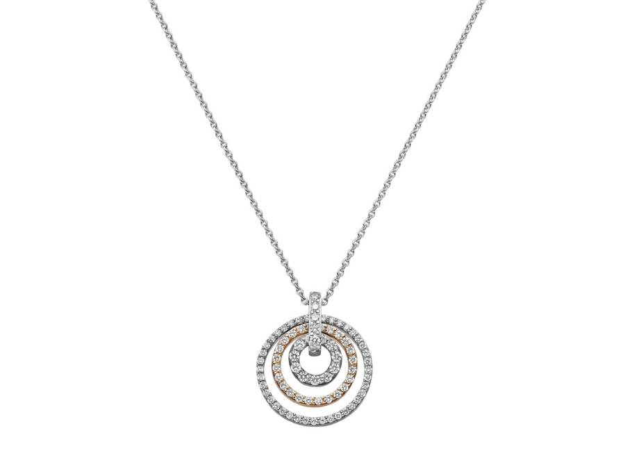 Panta Rhei Collier Weißgold mit Roségold und Brillanten 0,56ct