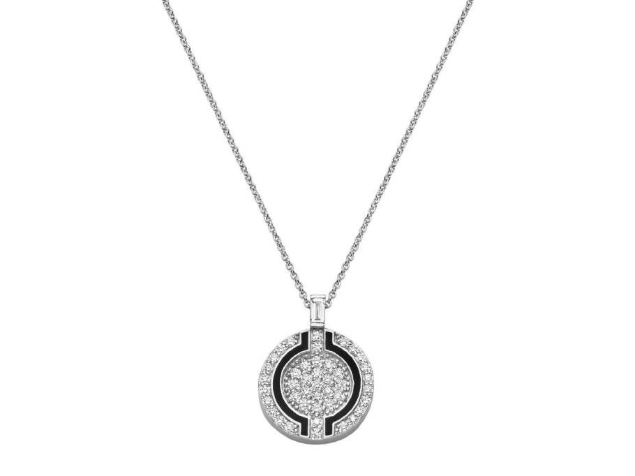 Panta Rhei Collier Weißgold mit Brillanten 0,59ct und Diamant Baguette 0,10ct