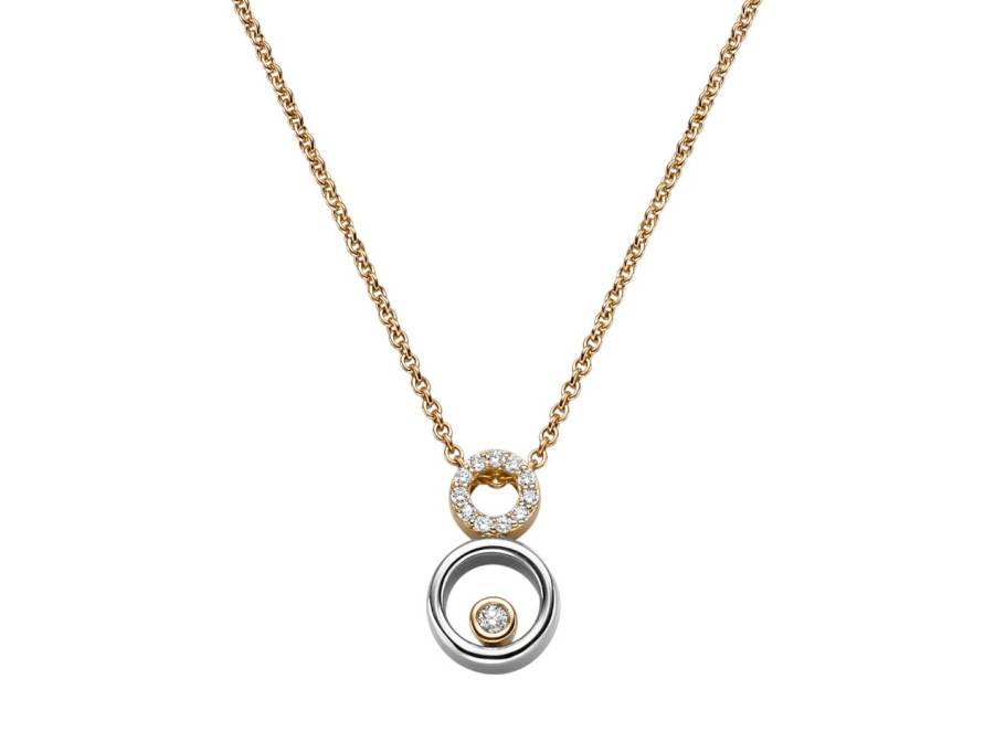Panta Rhei Collier Roségold Weißgold mit Brillanten 0,07ct