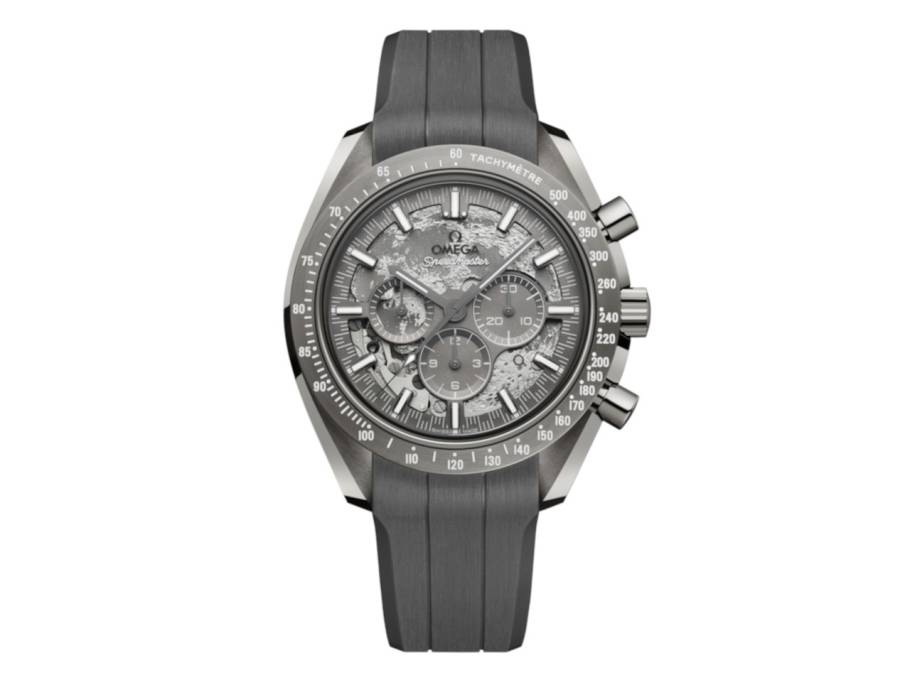Speedmaster Grey Side of the Moon Apollo 8 Chronograph Handaufzug Edelstahl 44mm graues Zifferblatt graues Kautschukband