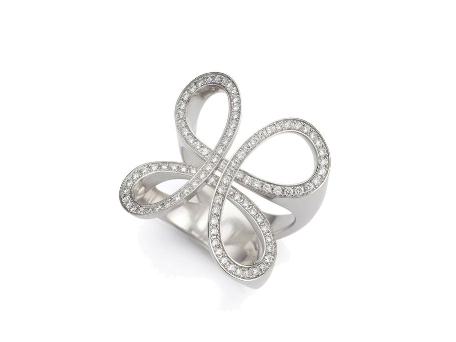 Infinity Ring mit Brillanten Platin