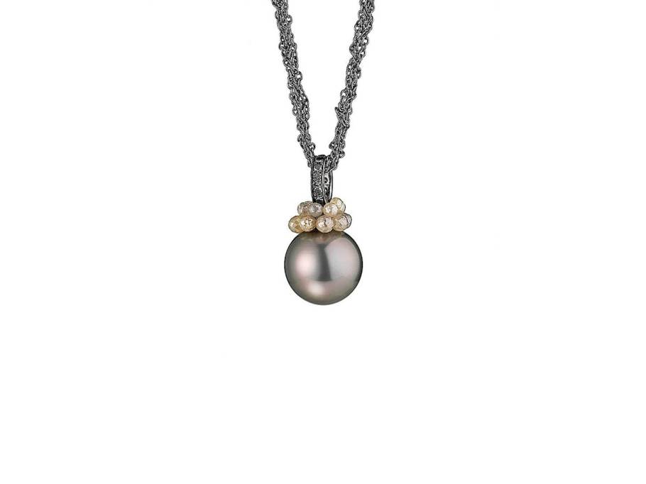 Rendezvous Collier Silber rhodiniert mit Tahitiperle und Brillanten