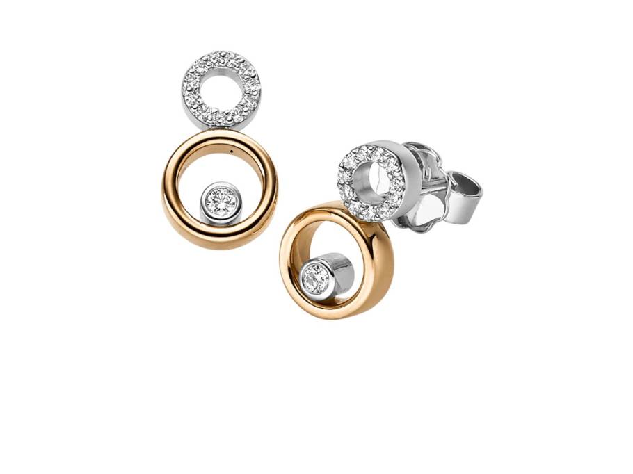 Panta Rhei Ohrstecker Roségold Weißgold mit Brillanten 0,07ct