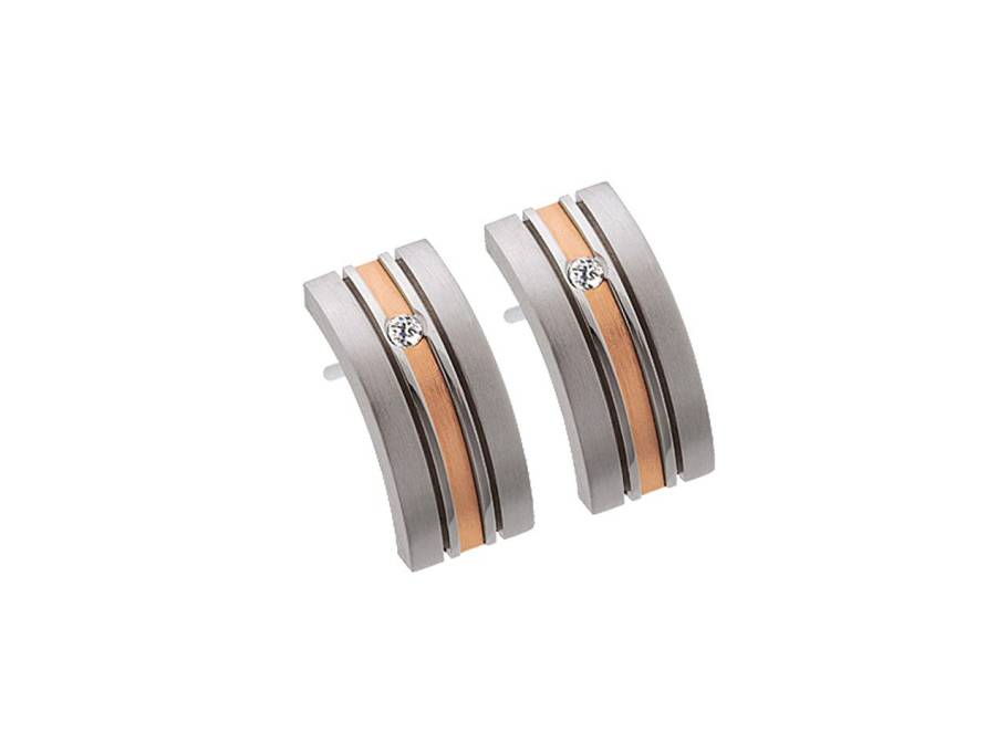 E230 Ohrstecker Edelstahl vergoldet mit Brillant