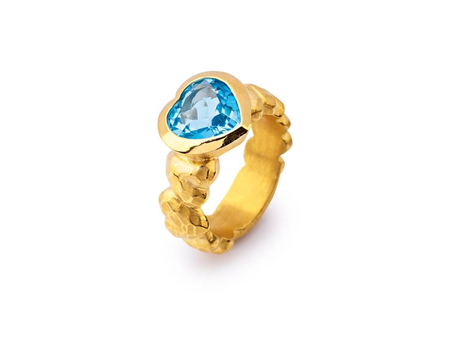 Heartbreaker großer Ring mit Topas goldplattiert