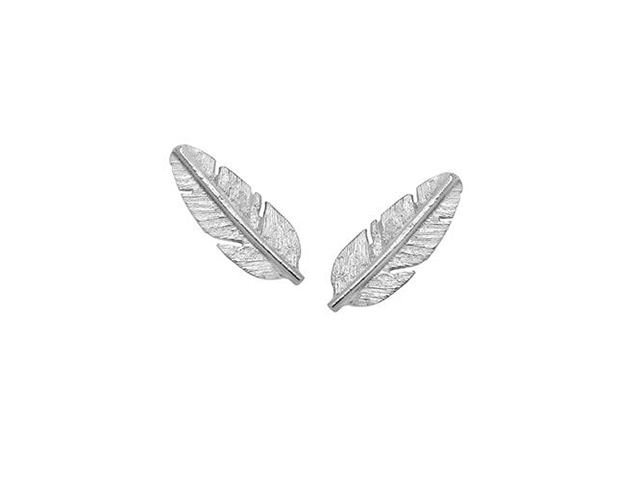 Feather Ohrstecker Mini Silber