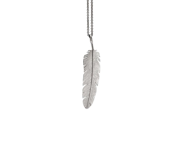 Feather Anhänger Medium Silber