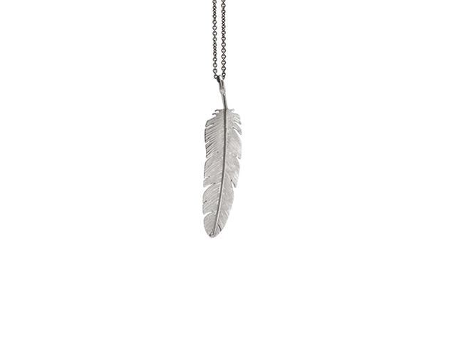 Feather Anhänger Klein Silber 