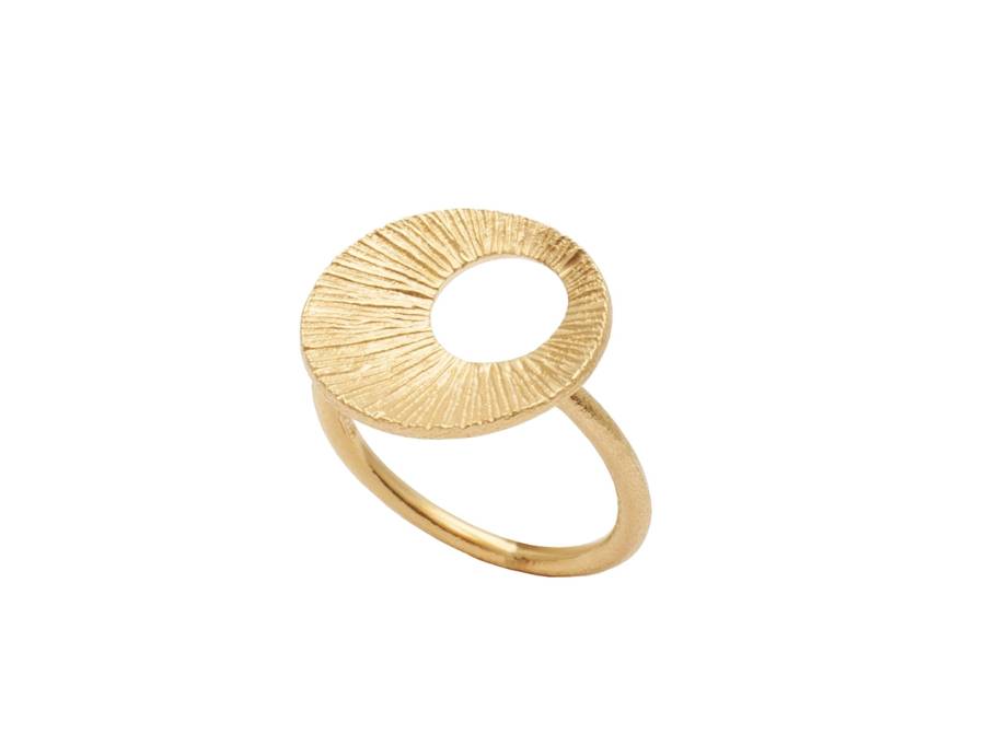 Traumfänger Ring Medium Silber gelbvergoldet