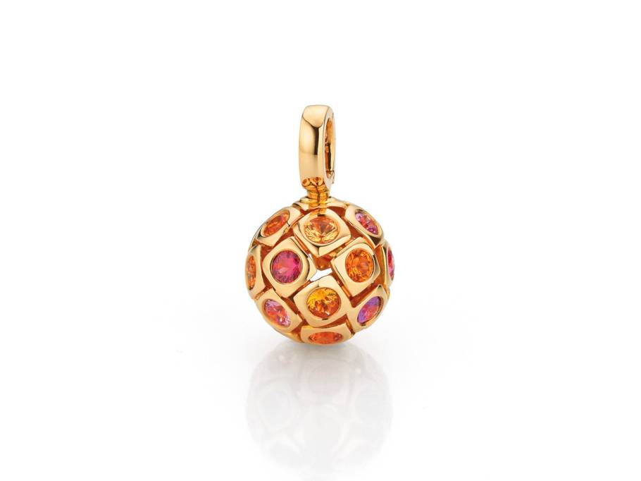 Tango Anhänger Rotgold mit farbigen Saphiren