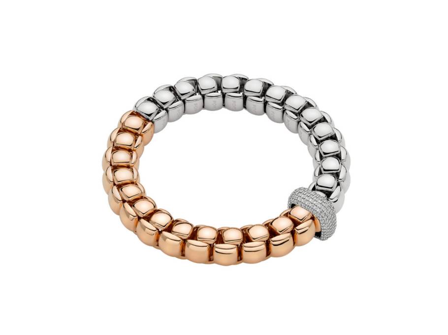  Luna Flex'It Armband zweifarbig Weißgold / Roségold mit Brillanten 2,070ct M flexibel