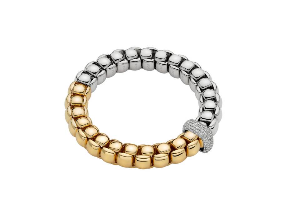  Luna Flex'It Armband zweifarbig Weißgold / Gelbgold mit Brillanten 2,070ct M flexibel