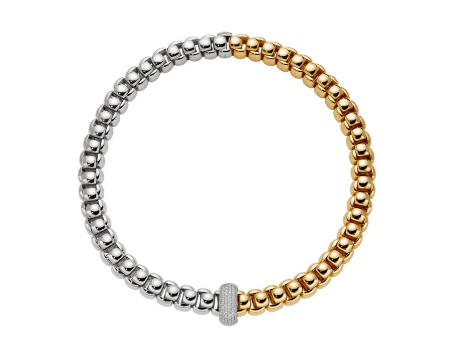  Luna Flex'It Collier zweifarbig Weißgold / Gelbgold mit Brillanten 2,070ct M flexibel