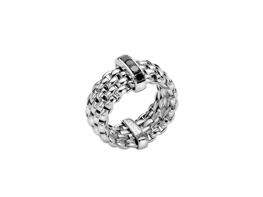 Panorama Flex'It Men Ring  mittel Weißgold M mit schwarzen Diamanten 0,700ct flexibel