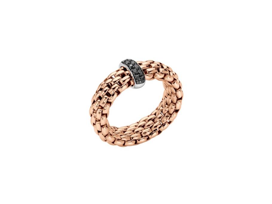 Vendôme Flex'It Men Ring Roségold mit schwarzen Brillanten 0,110ct