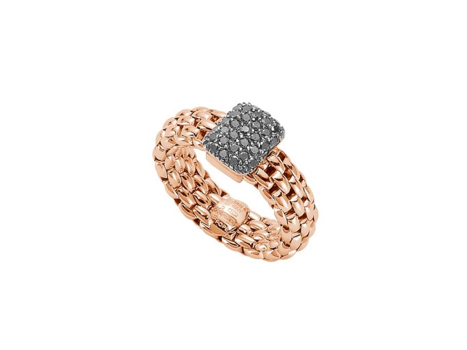 Vendôme Flex'It Men Ring Roségold M Brillanten schwarz 0,470ct flexibel