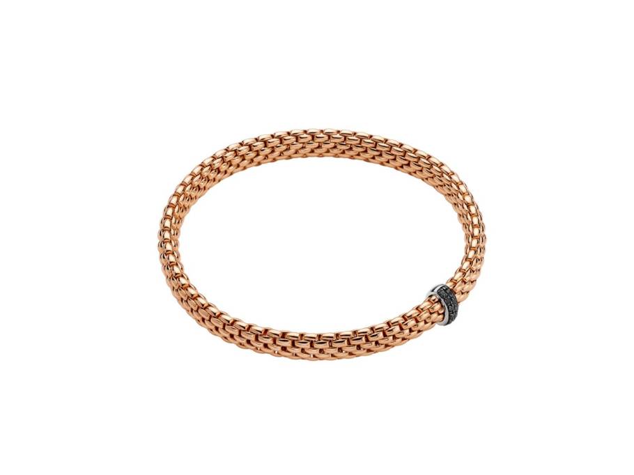  Vendôme Felx'It Men Armband Roségold M mit schwarzen Brillanten 0,110ct flexibel