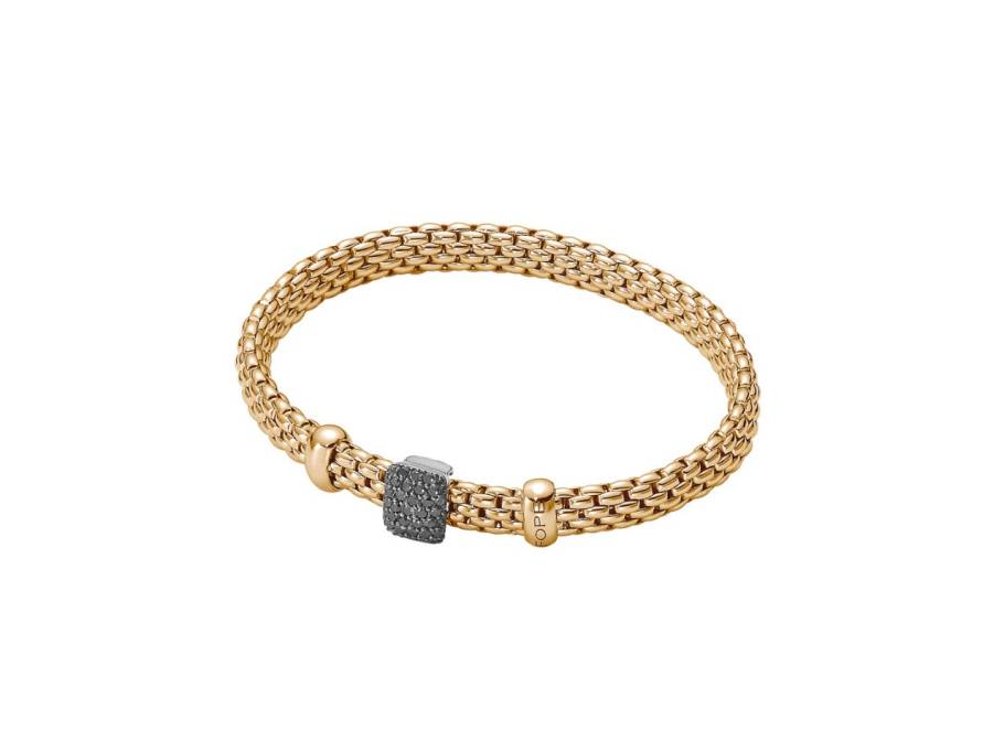Vendôme Flex'It Men Armband Gelbgold M schwarze Brillanten 0,470ct flexibel