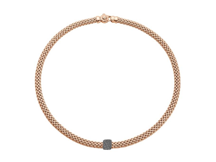 Vendôme Flex'It Men Collier Roségold 42cm schwarze Brillanten 0,470ct