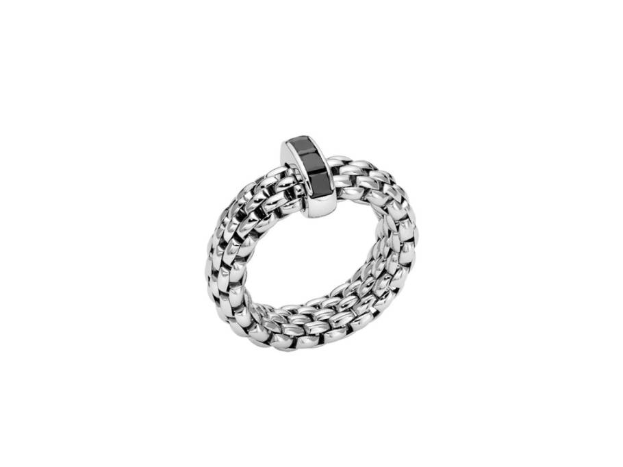 Vendôme Flex'It Men Ring Weißgold mit schwarzen Diamanten 0,560ct flexibel