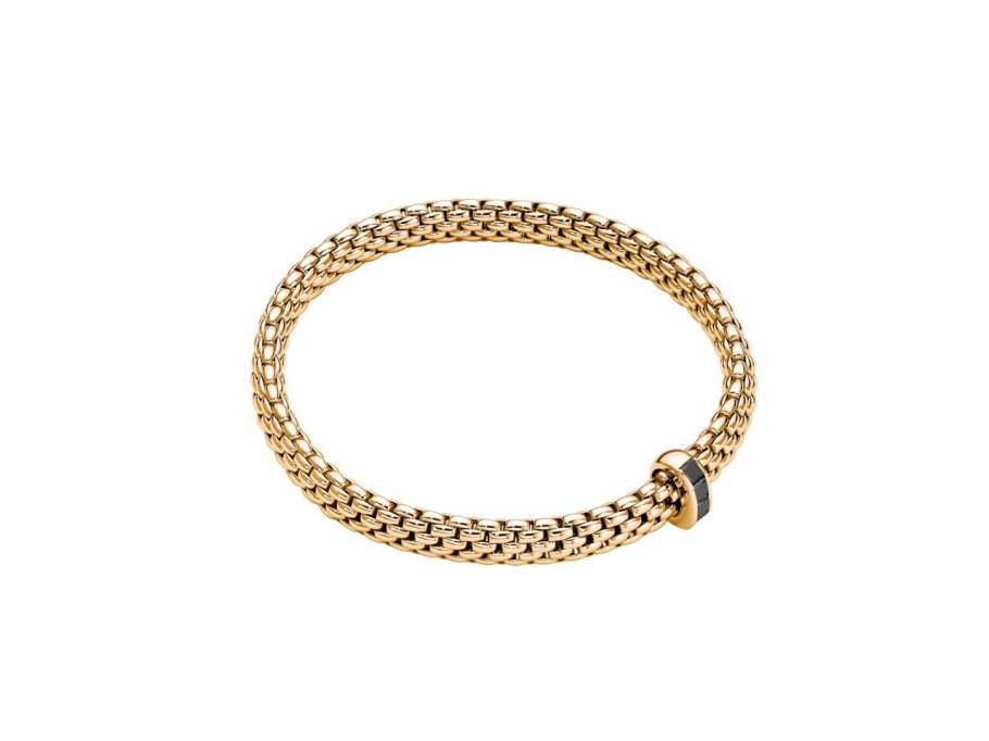  Vendôme Felx'It Men Armband Gelbgold M mit schwarzen Diamanten 0,560ct flexibel