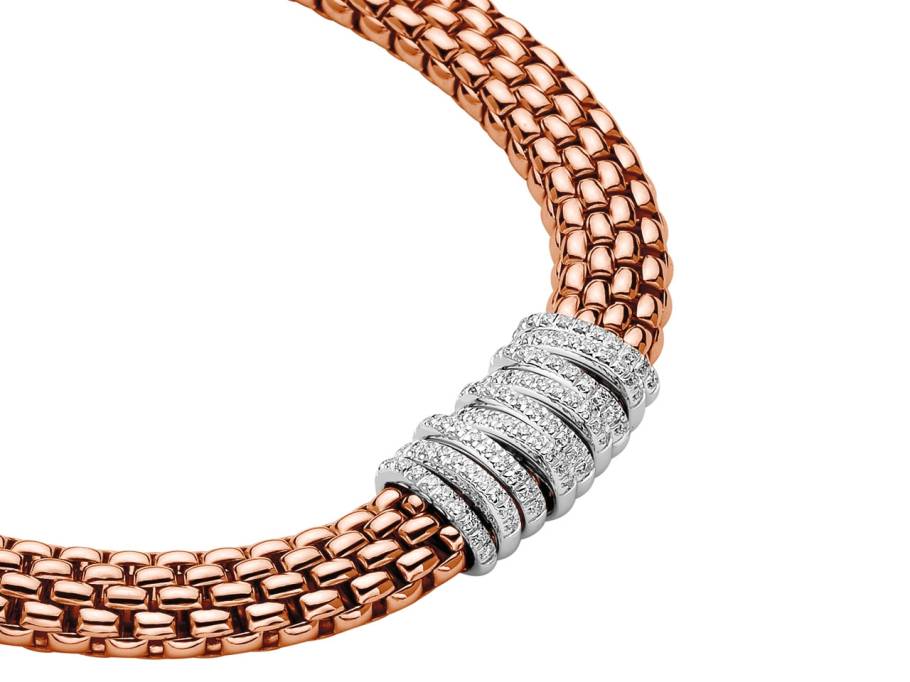 Panorama Collier Roségold mit Brillanten