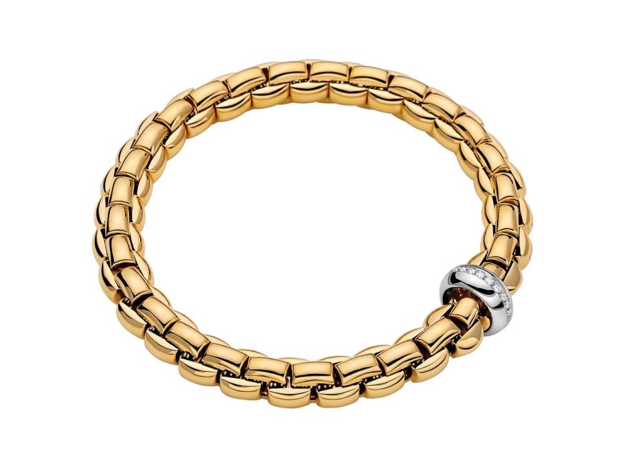  FlexIt Armband breit mit Brillanten Gelbgold
