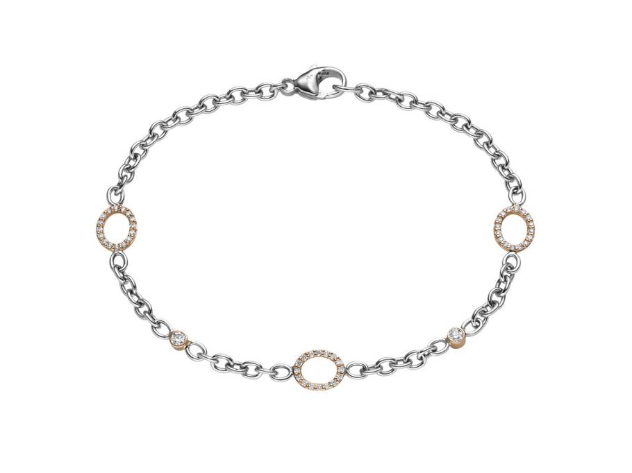 Panta Rhei Armband Weißgold mit Roségold und Brillanten 0,33ct