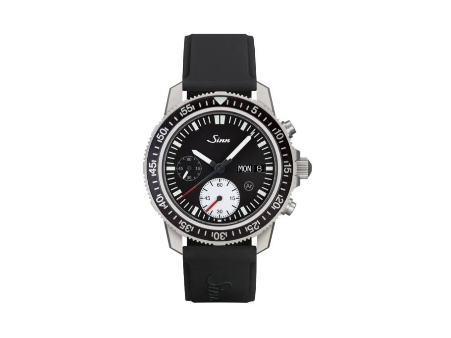 613 St Taucheruhr Automatik Edelstahl 41mm schwarzes Zifferblatt schwarzes Silikonband