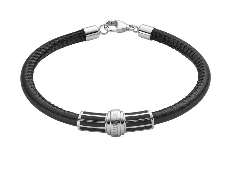 Men Armband Weißgold mit schwarzer Kaltemaille