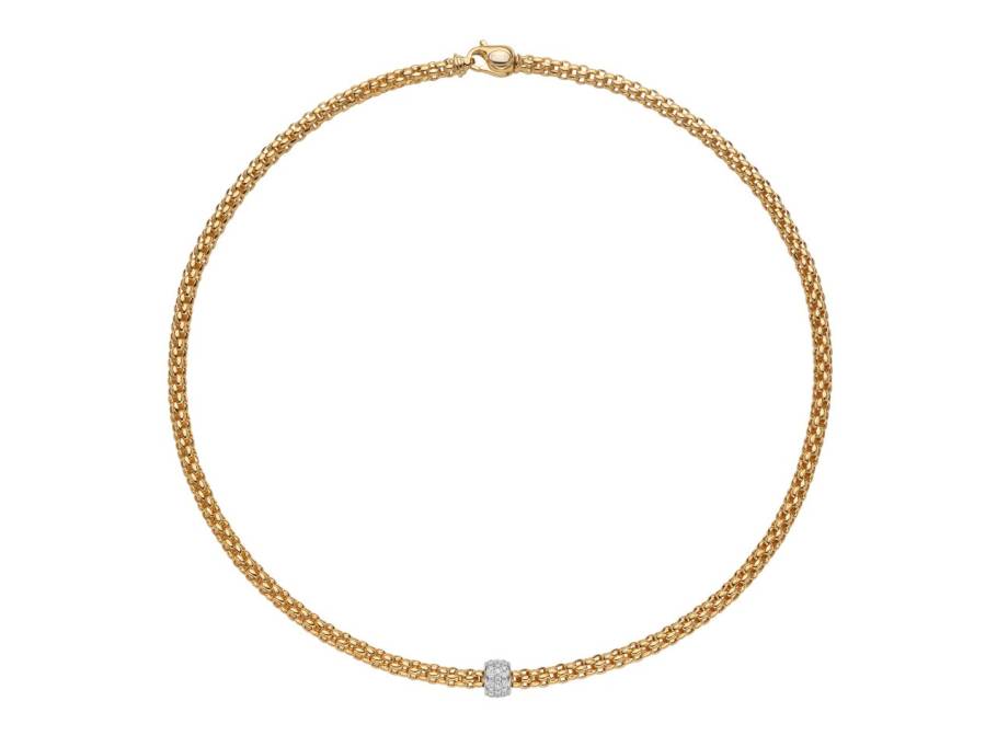  Solo Collier Gelbgold 39cm mit Brillanten 0,290ct flexibel