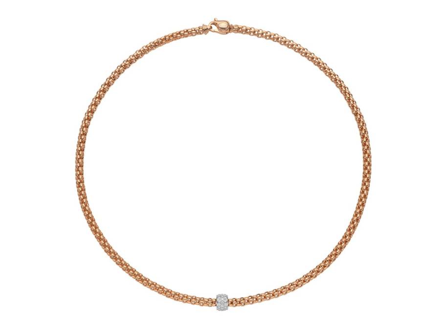  Solo Collier Roségold 43cm mit Brillanten 0,290ct flexibel