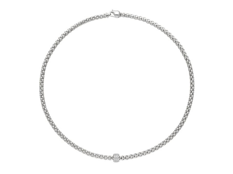  Solo Collier Weißgold 43cm mit Brillanten 0,290ct flexibel