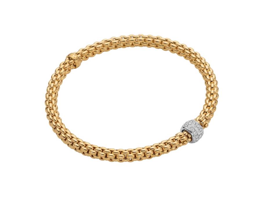 FlexIt Solo Armband  1 Ronde Brillanten Gelbgold
