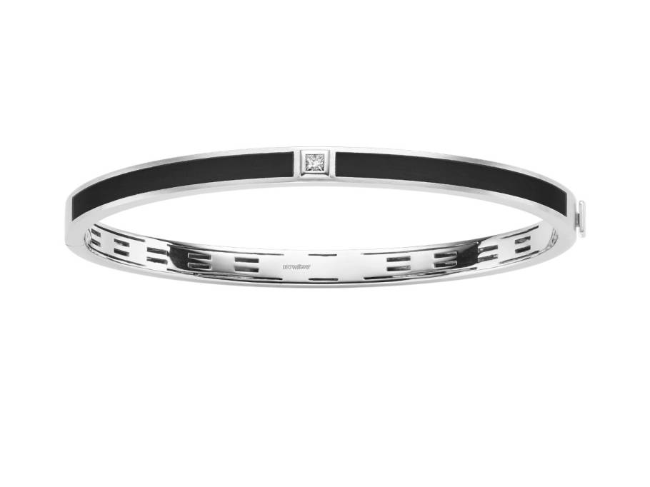 Leo Wittwer Men Armreif Weißgold und Kaltemaille
