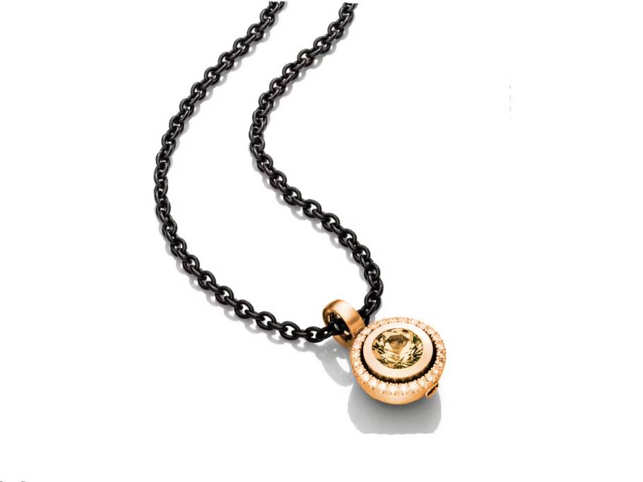  Anhänger Roségold mit Brillanten zimtfarben