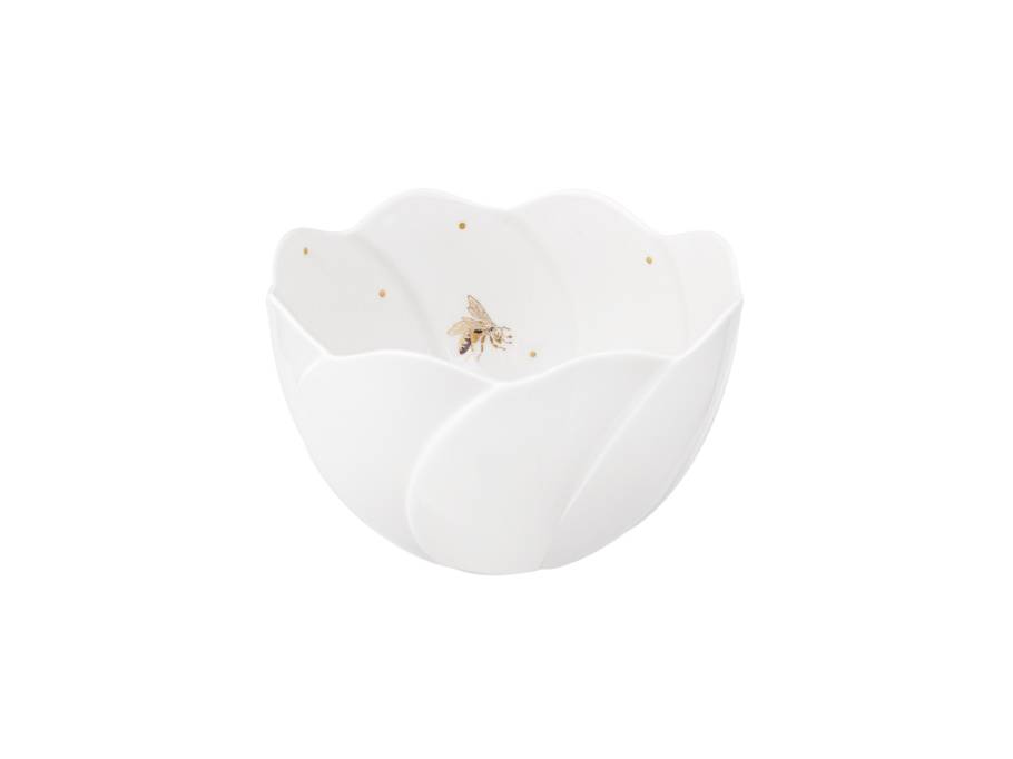 Seerosen Schale weiß mit Goldverzierung