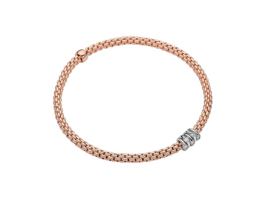 Prima Armband mit  5 Brillanten Roségold