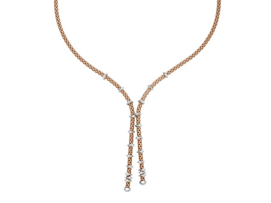 Prima Y-Collier Roségold mit Brillanten lang