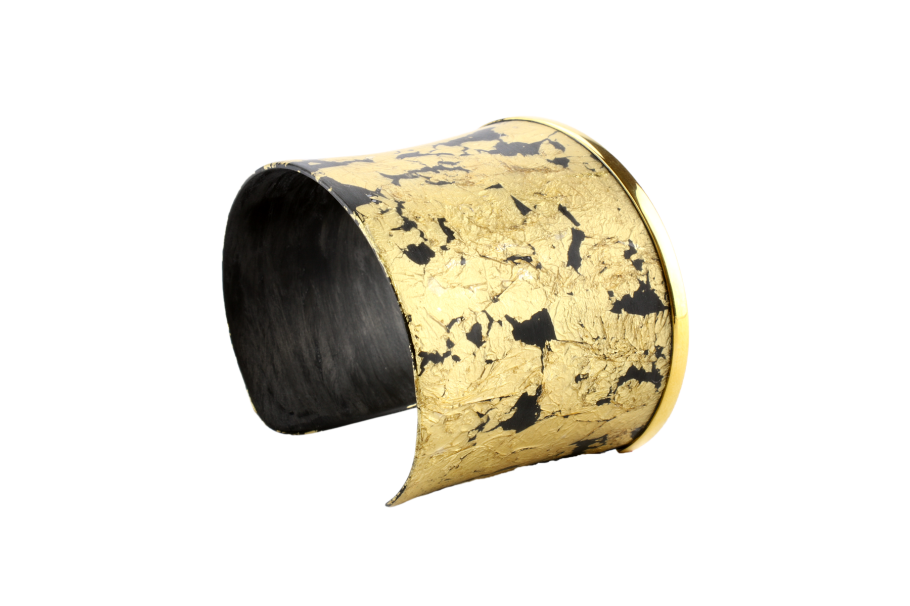   Armspange Karbon Silber vergoldet