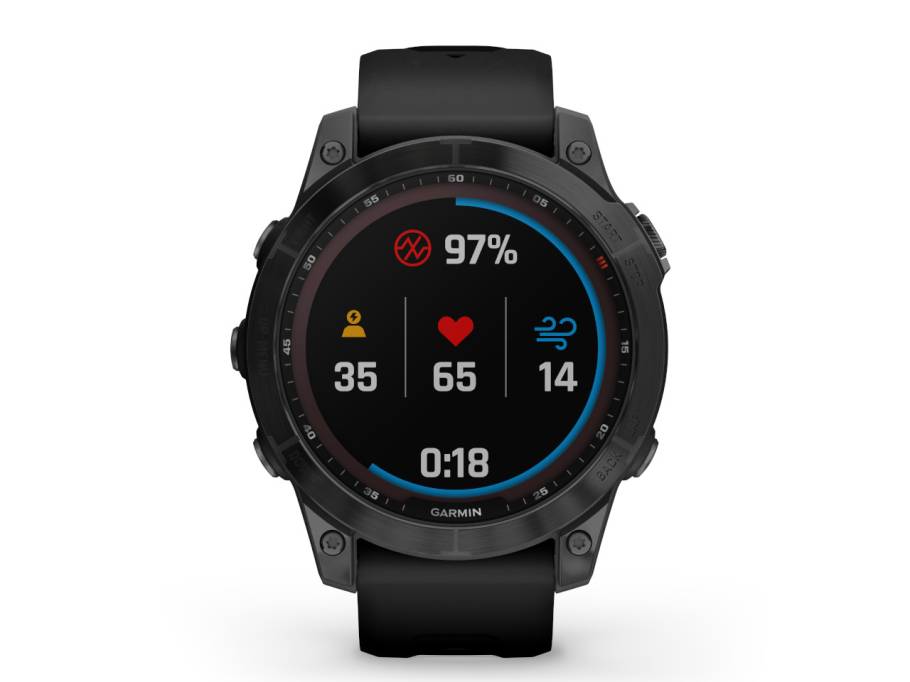 fenix 7 Sapphire Solar Titan schwarz beschichtet 47 mm Kautschukband schwarz