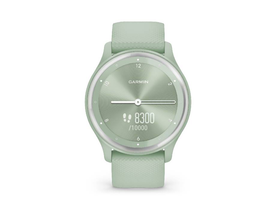 vívomove sport Mintfarbenes Gehäuse und Silikonarmband mit silbernen Akzenten 