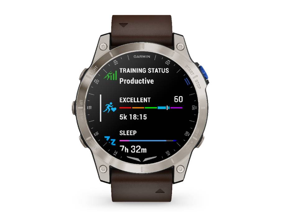  quatix D2™ Mach 1 Titanlünette 47 mm Ledeband braun