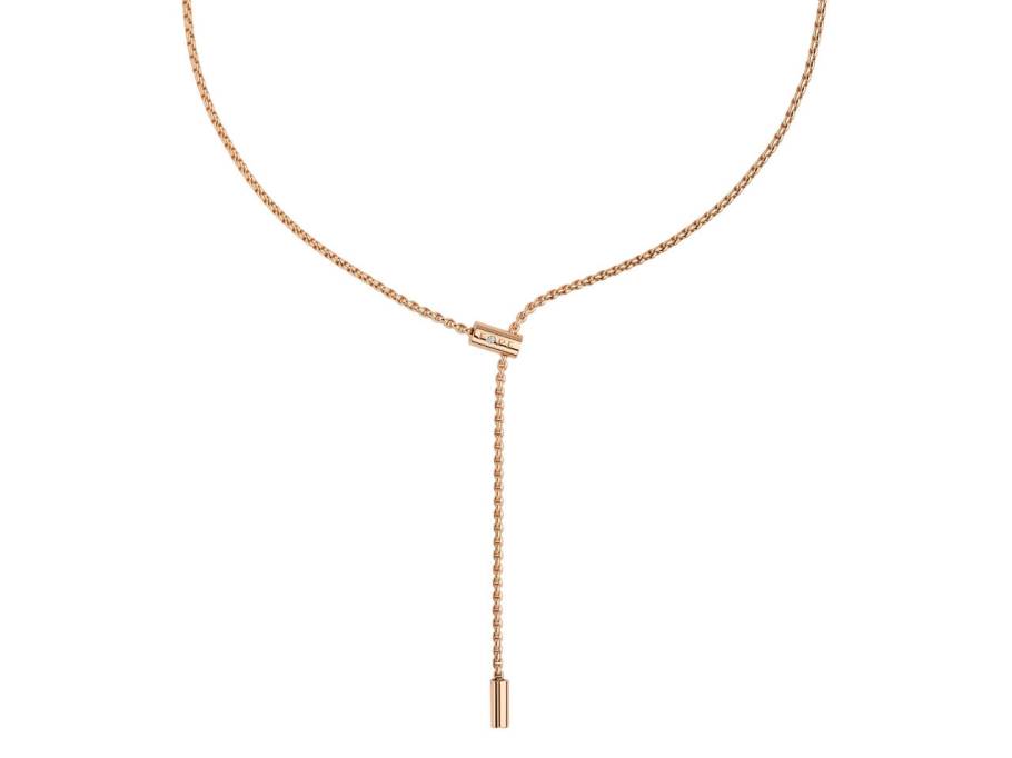 Aria  Y-Collier Roségold längenverstellbar mit 1 Brillant 0,010ct